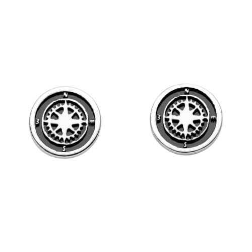 DUR Schmuck Ohrstecker KOMPASS, Silber 925/- dunkel rhod. (O5388)