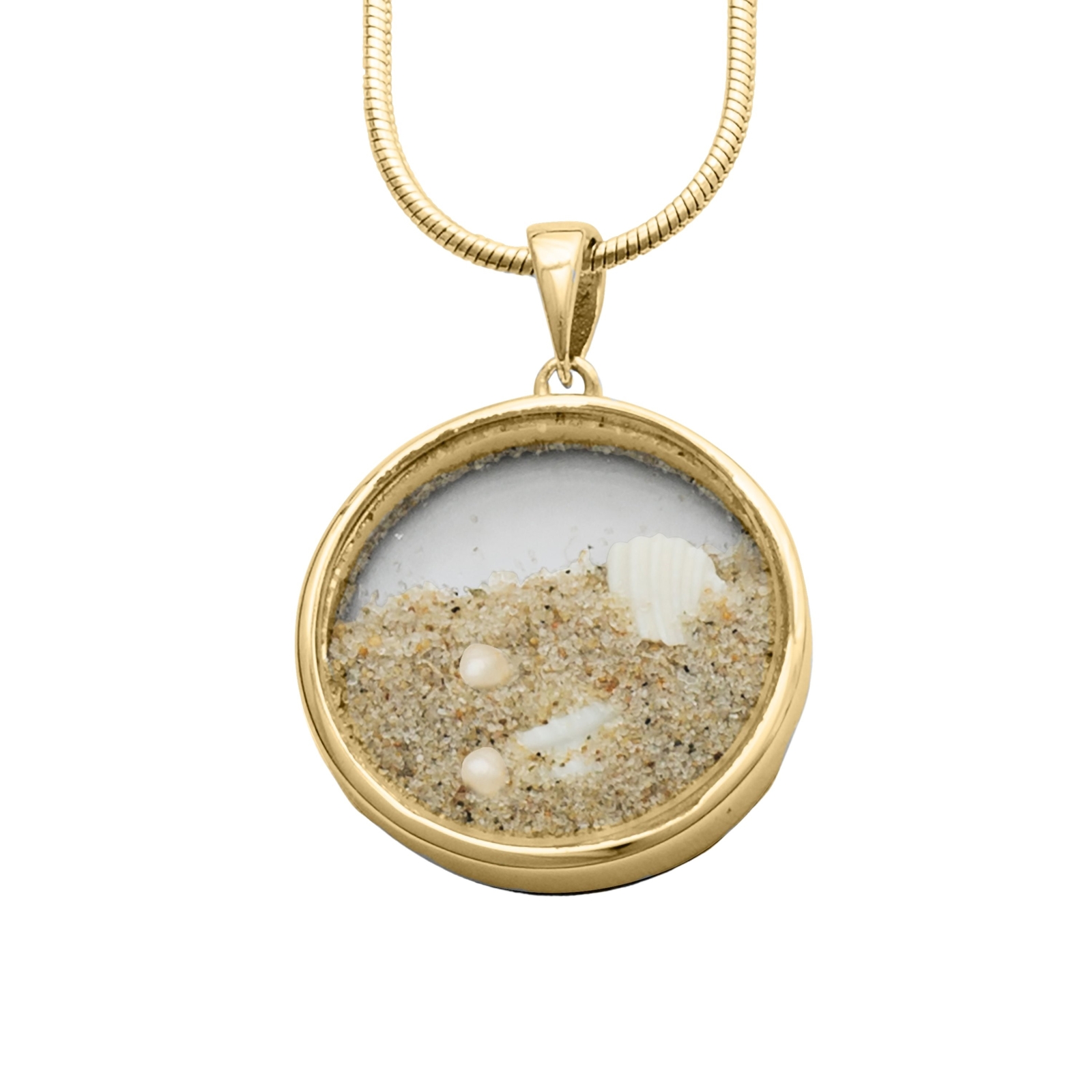 DUR Schmuck Anhänger SANDSTURM Strandsand, Silber 925/- vergoldet (P4529) – Bild 1