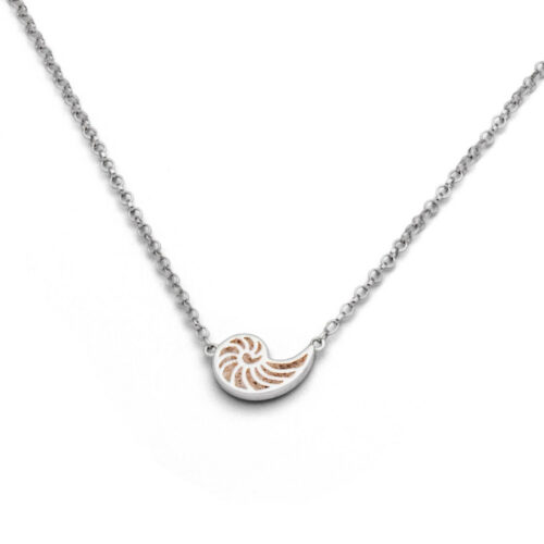 DUR Schmuck Kette SANDNAUTILUS Strandsand, Silber 925/- rhodiniert 42cm (K2519)