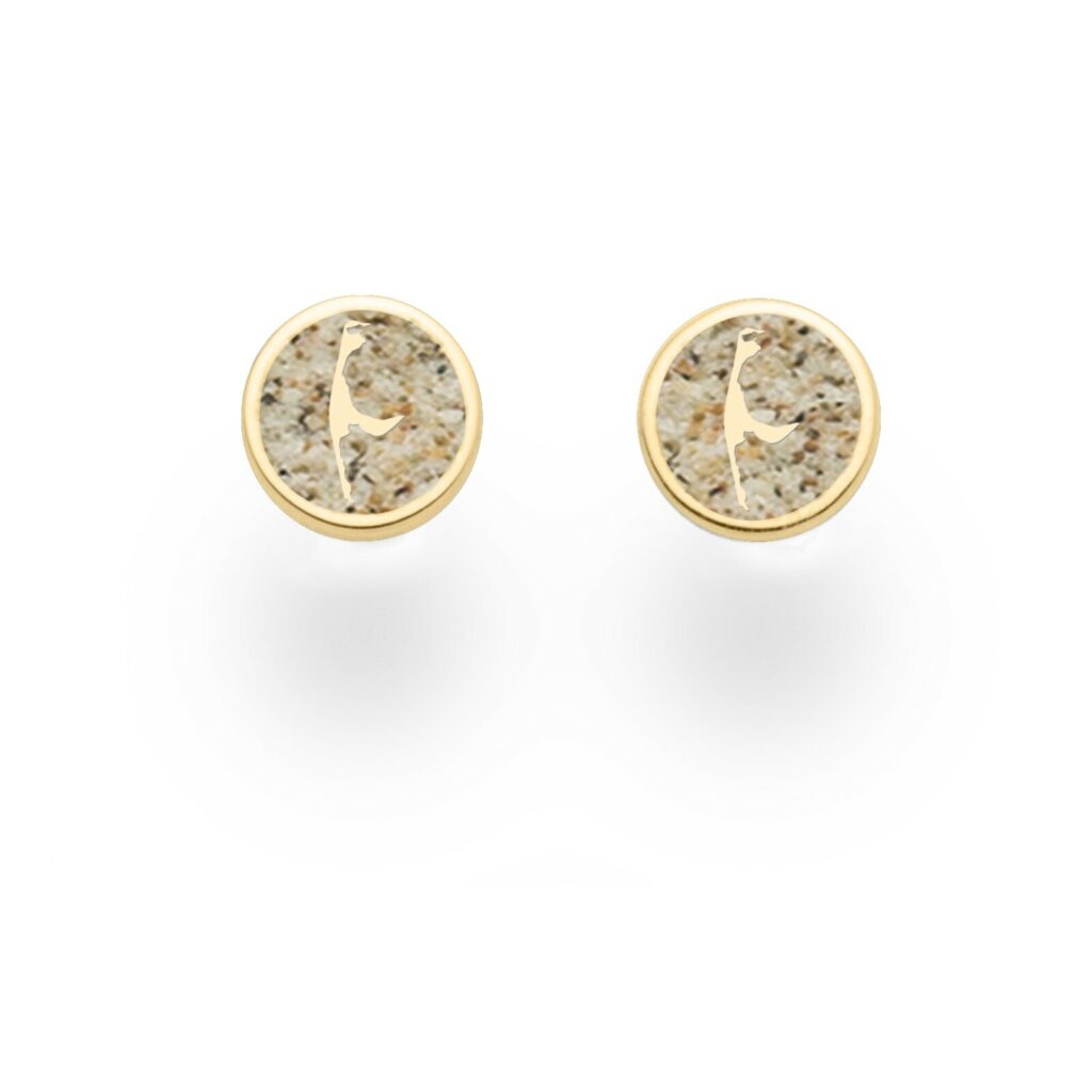 DUR Schmuck Ohrstecker SYLT  925/- Silber, Strandsand, vergoldet (O5298)