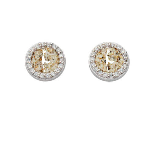 Dur Schmuck Ohrstecker SYLT Strandsand, 36 Zirkonia, Silber 925 rhod. (O5397)