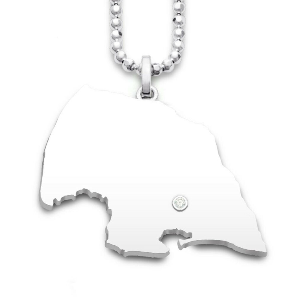 DUR Schmuck Anhänger Insel FEHMARN Zirkonia, Silber 925/- rhodiniert (P4005)