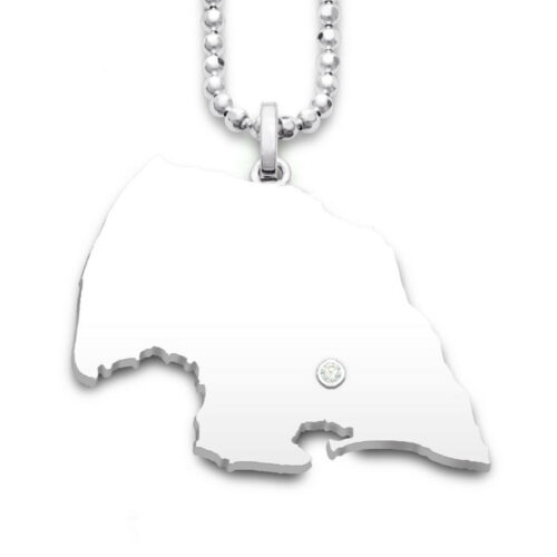 DUR Schmuck Anhänger Insel FEHMARN Zirkonia, Silber 925/- rhodiniert (P4005)