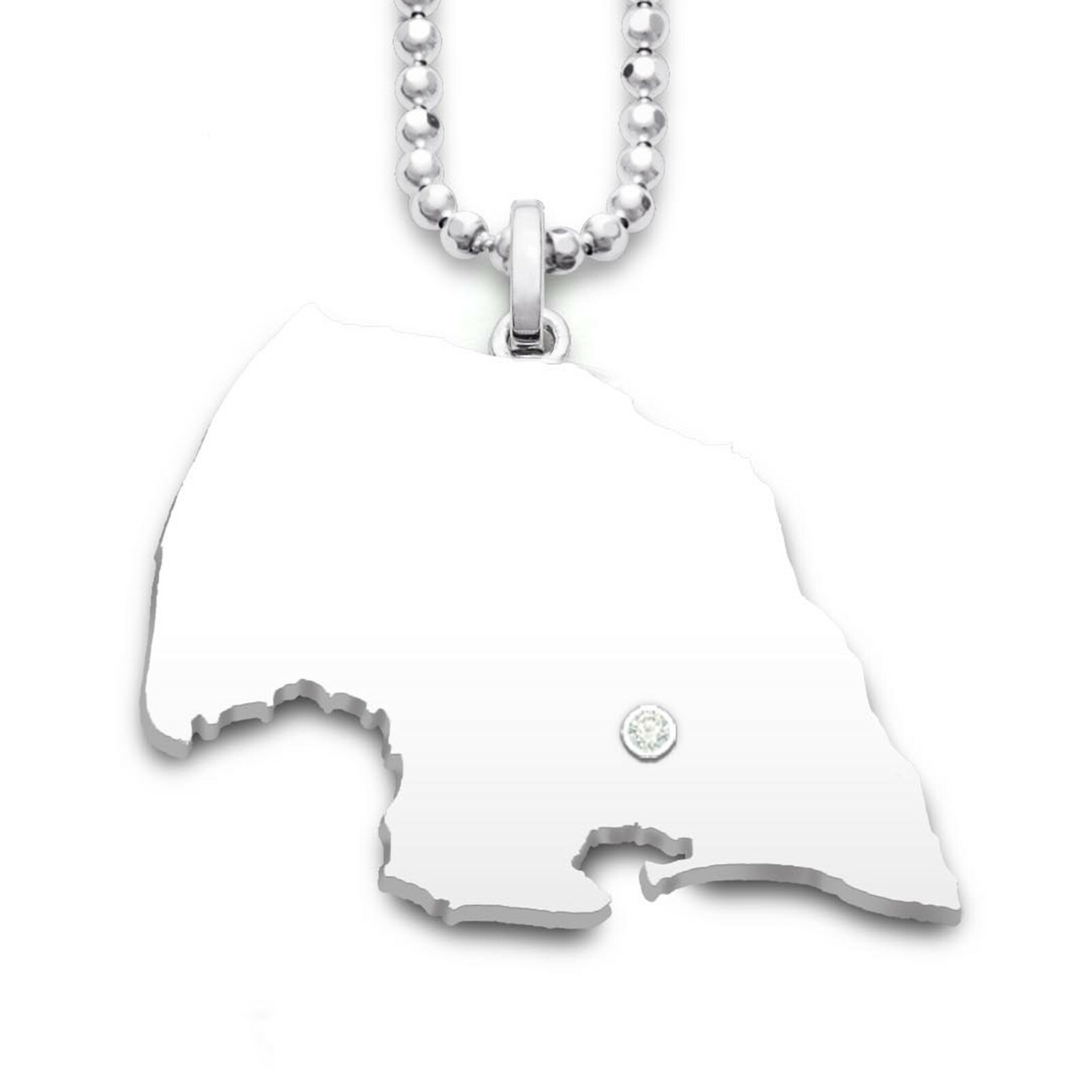 DUR Schmuck Anhänger Insel FEHMARN Zirkonia, Silber 925/- rhodiniert (P4005) – Bild 1