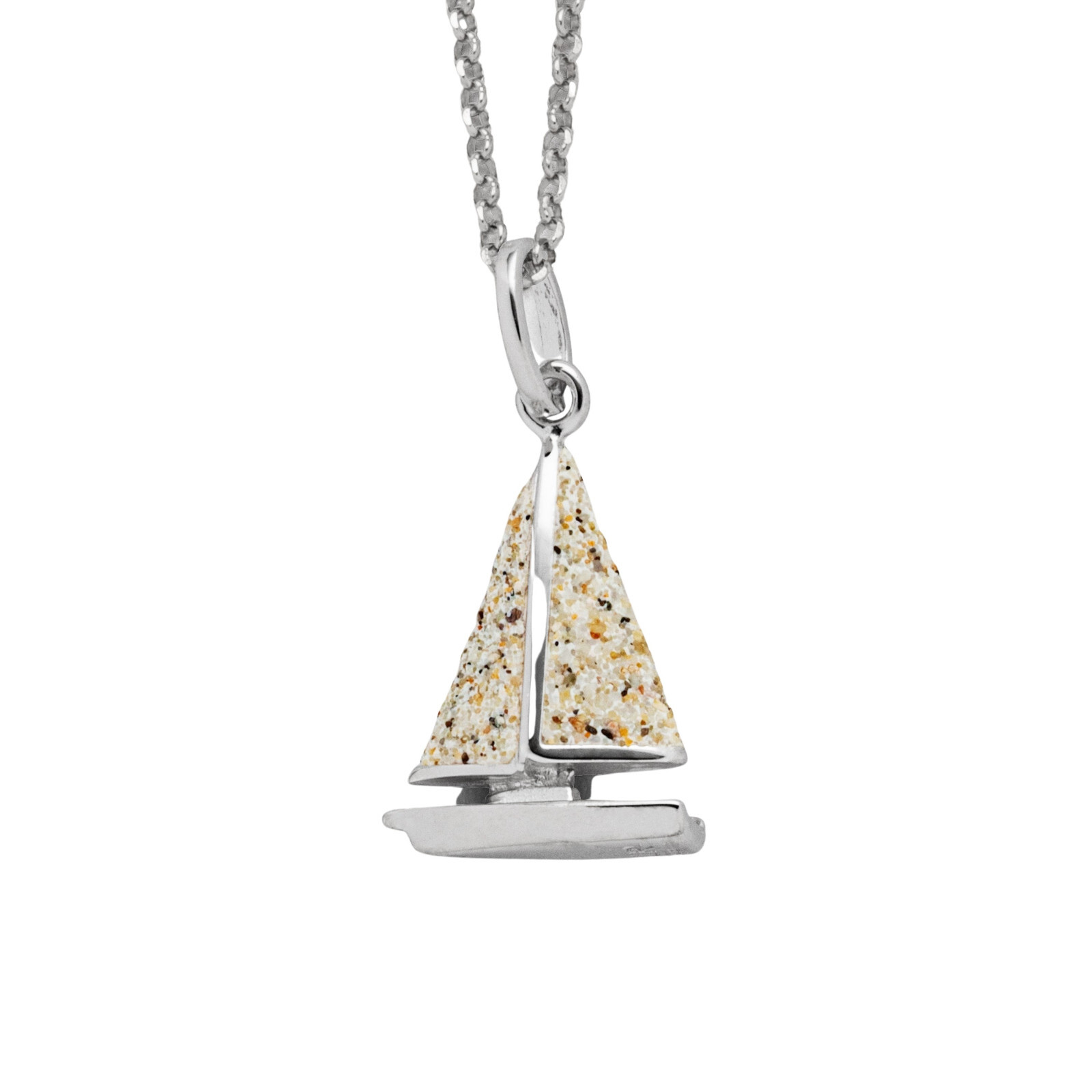 DUR Schmuck Anhänger SEGELBOOT Strandsand, Silber 925/- rhod. (P4196) – Bild 1