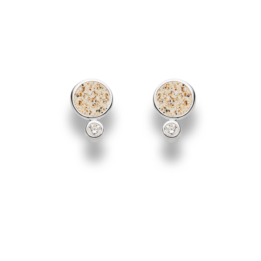 DUR Ohrstecker POLARSTERN 2.0 Strandsand Zirkonia, Silber 925/- rhodiniert O5606