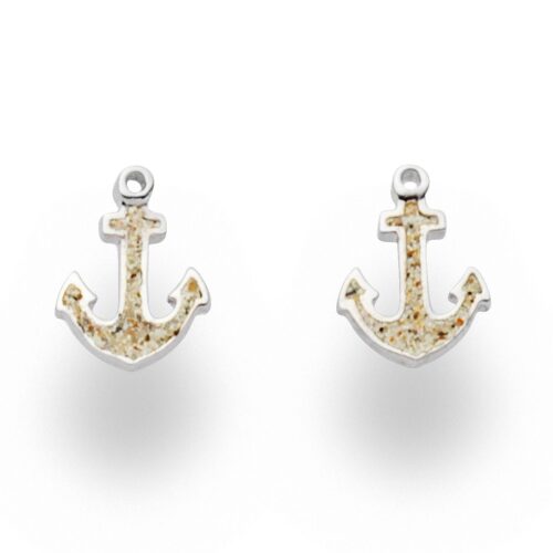 DUR Schmuck Ohrstecker SANDANKER Strandsand, Silber 925/- rhodiniert (O5045)