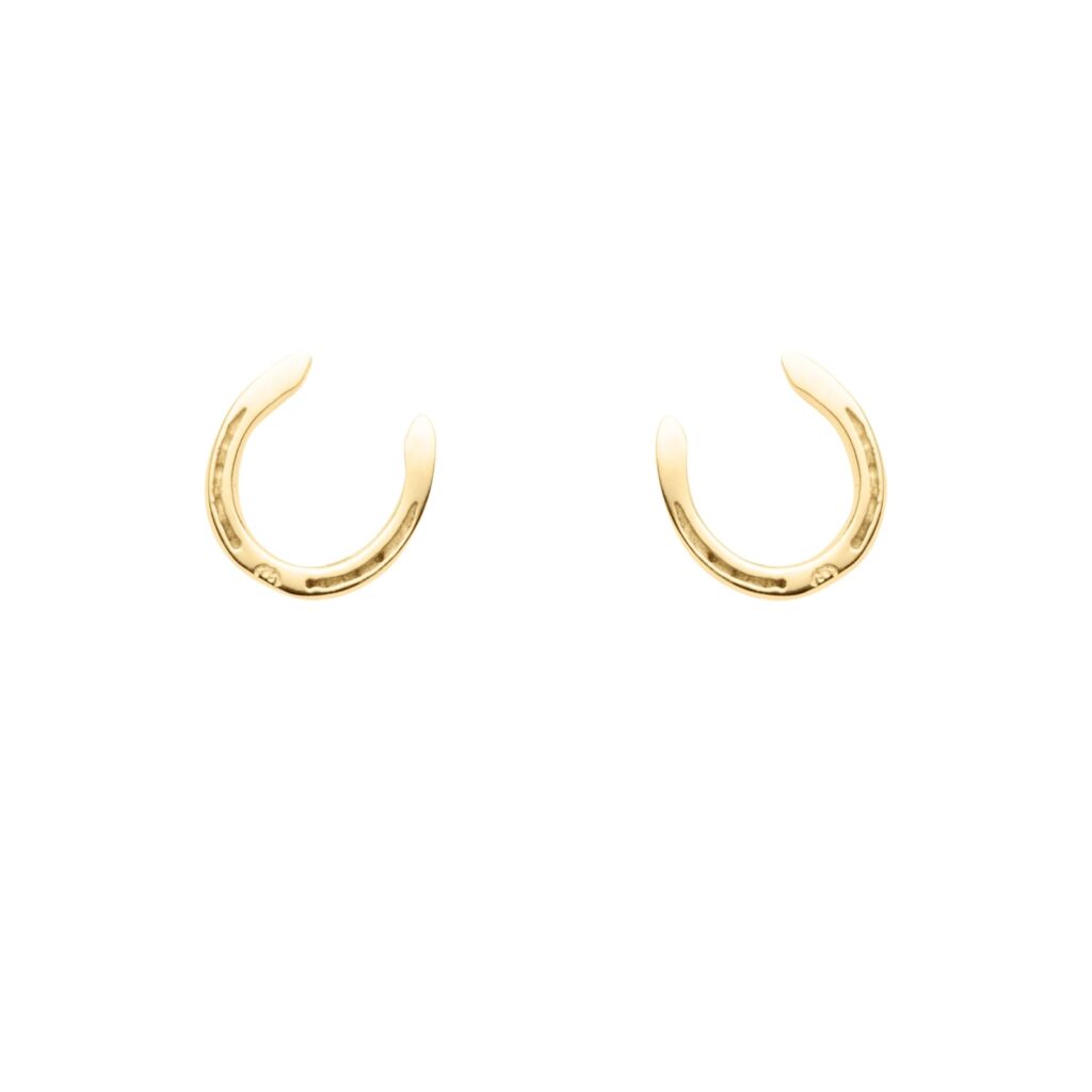 DUR Schmuck Ohrstecker PFERDEGLÜCK HUFEISEN Silber 925/- vergoldet (O5532)