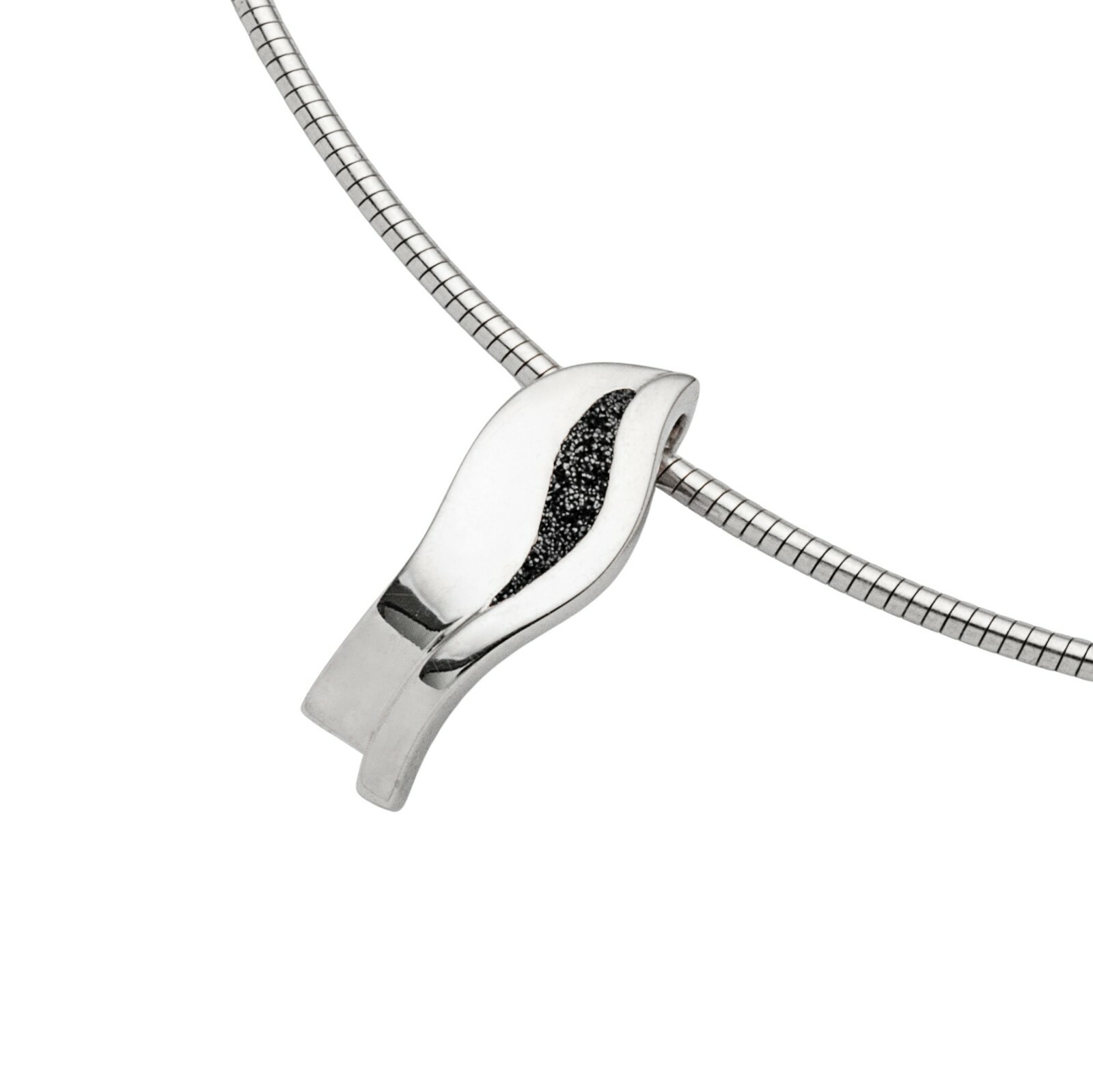 DUR Schmuck Kette SILBERSCHWEIF Lavasand, Silber 925/- rhodiniert 42cm (K2679) – Bild 1