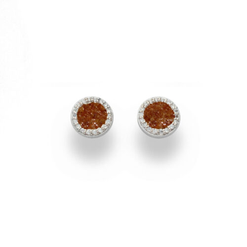 DUR Schmuck Ohrstecker WASSERFLIMMERN Bernstein, Zirkonia, Silber 925/- (O5259)