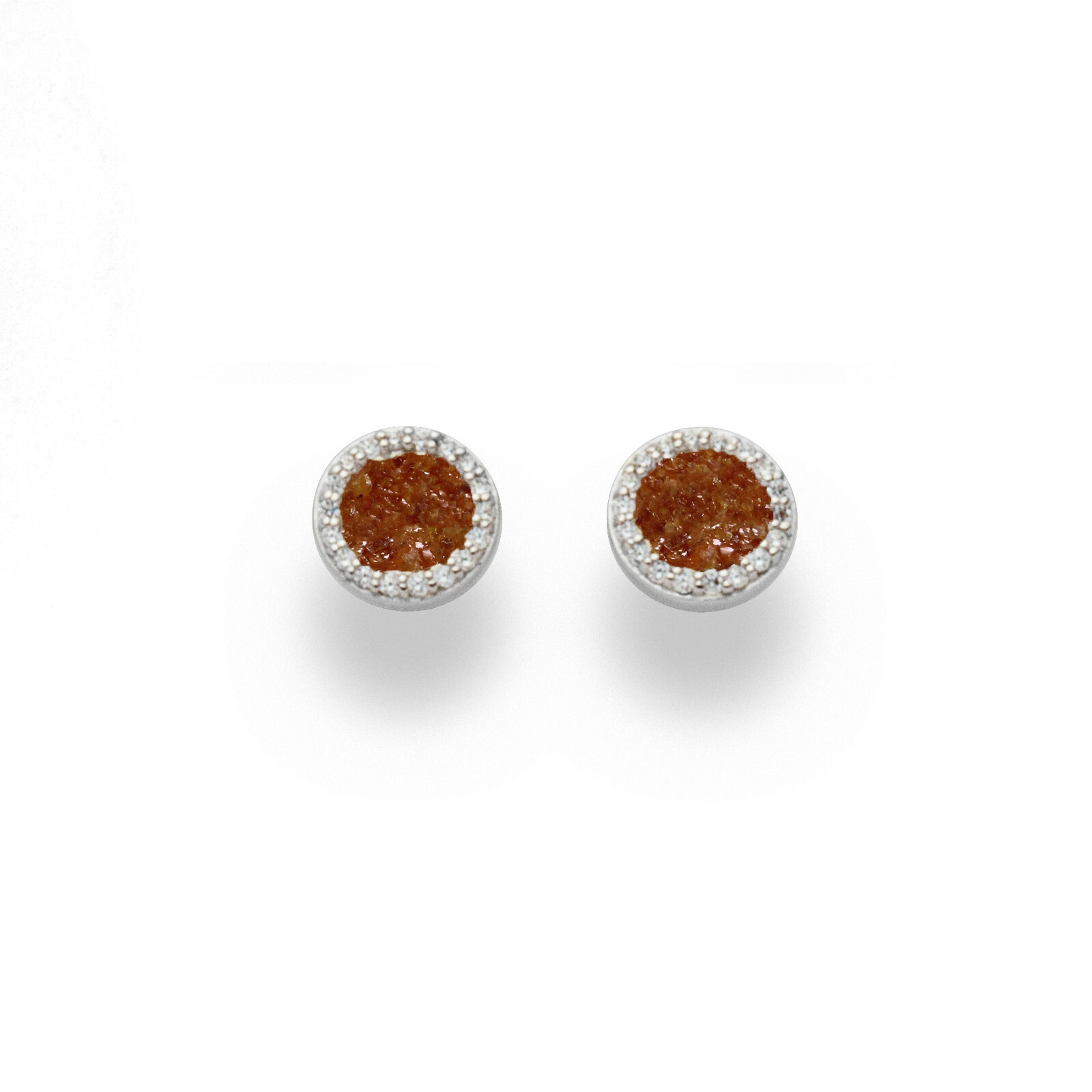 DUR Schmuck Ohrstecker WASSERFLIMMERN Bernstein, Zirkonia, Silber 925/- (O5259) – Bild 1