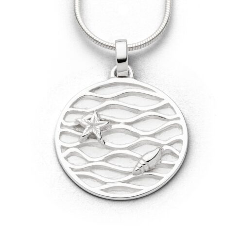 DUR Schmuck Anhänger STRANDWELLEN 2.0 Silber 925/- poliert (P4731)