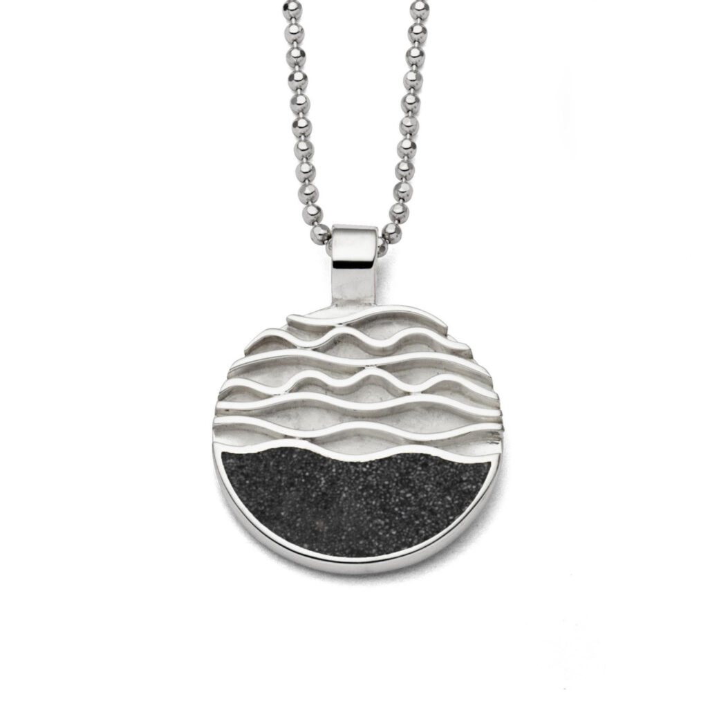 DUR Schmuck Anhänger STRANDWELLEN Lavasand, Silber 925/- rhodiniert ( P3216 )