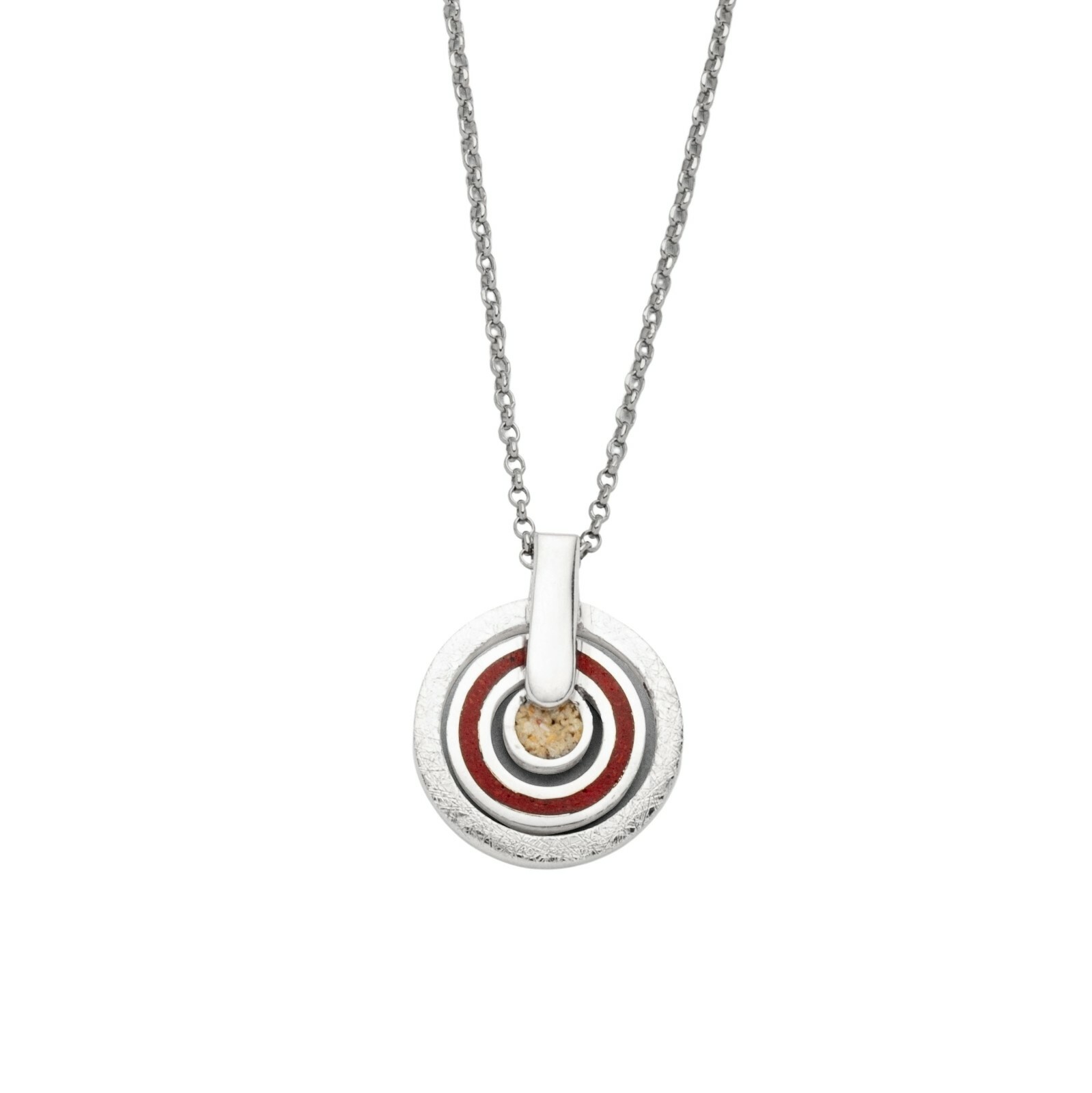 DUR Kette ROTER PIRAT Korallengranulat & Strandsand Silber 925/-rhod. 42cm K2661 – Bild 1