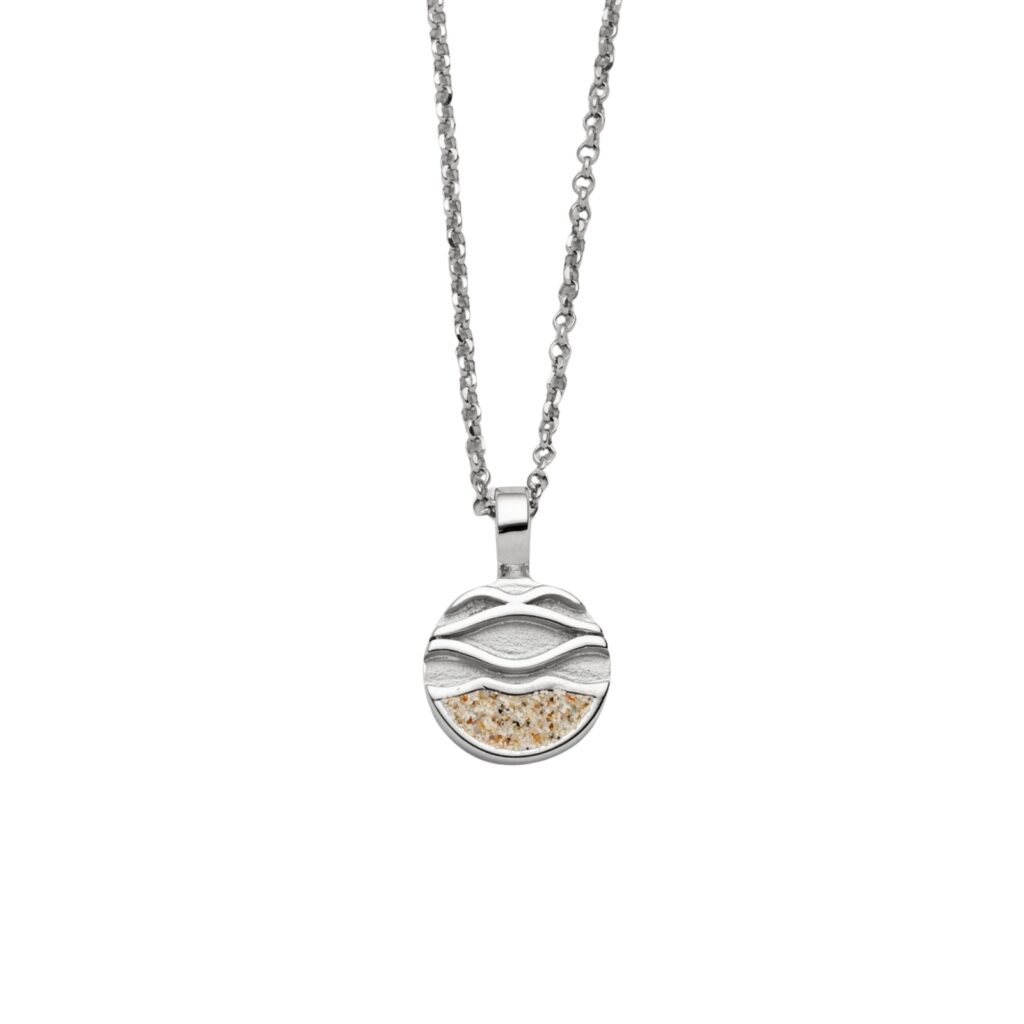 DUR Kette STRANDWELLEN 2.0 Strandsand Silber 925/- rhodiniert 45cm (K2963)