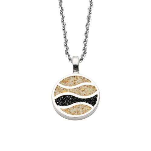 DUR Kette STRANDWELLEN Strandsand Lavasand Silber 925/- rhodiniert 45cm (K2955)