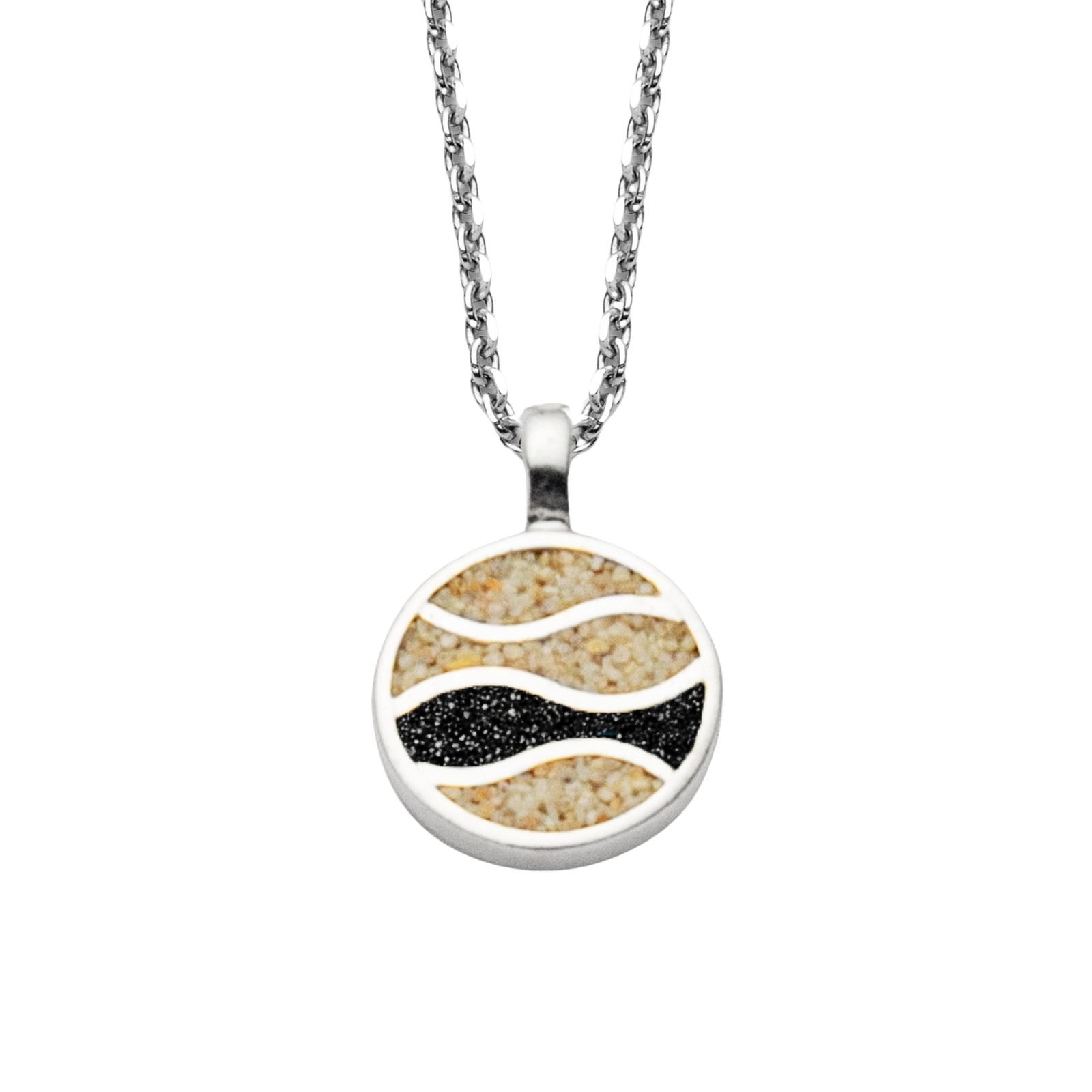 DUR Kette STRANDWELLEN Strandsand Lavasand Silber 925/- rhodiniert 45cm (K2955) – Bild 1