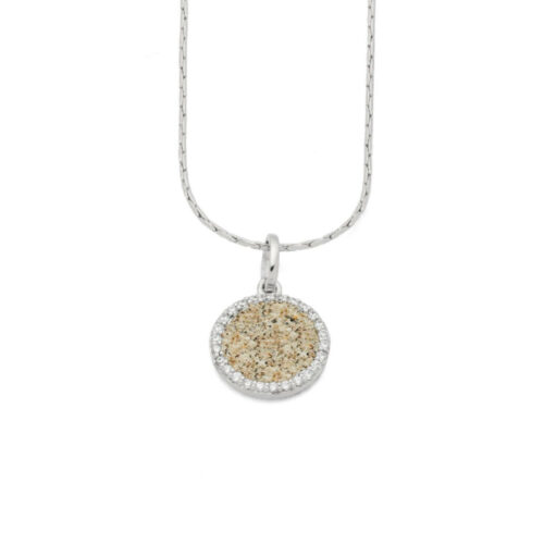 DUR Kette WASSERFLIMMERN 2.0 Strandsand, Zirkonia,Silber 925/-rhod. 45cm (K2982)