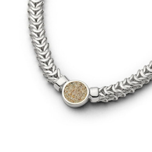 DUR massive Kette MEIN STRAND Sand, Silber 925/-rhod. 45cm + 3cm K2521