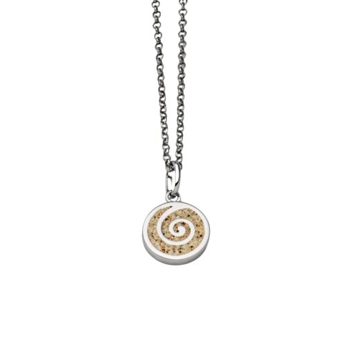 DURDUR Kette SANDSPIRALE 2.0, Strandsand,Silber 925/- rhodiniert 45cm (K2953)