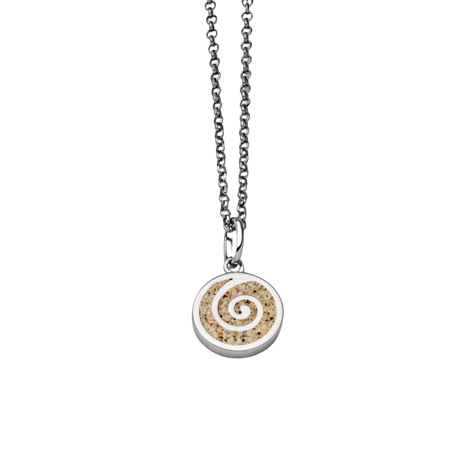 DURDUR Kette SANDSPIRALE 2.0, Strandsand,Silber 925/- rhodiniert 45cm (K2953) – Bild 1