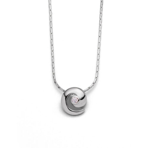 DUR Schmuck Kette SCHNECKE Zirkonia, Silber 925/- rhod. 42cm (K2407)