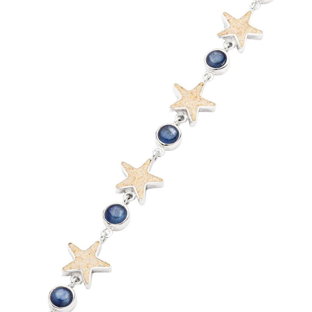 Dur Armband SANDSEESTERN Kyanit Silber 925/- poliert 16,5cm + 2cm (A1839)