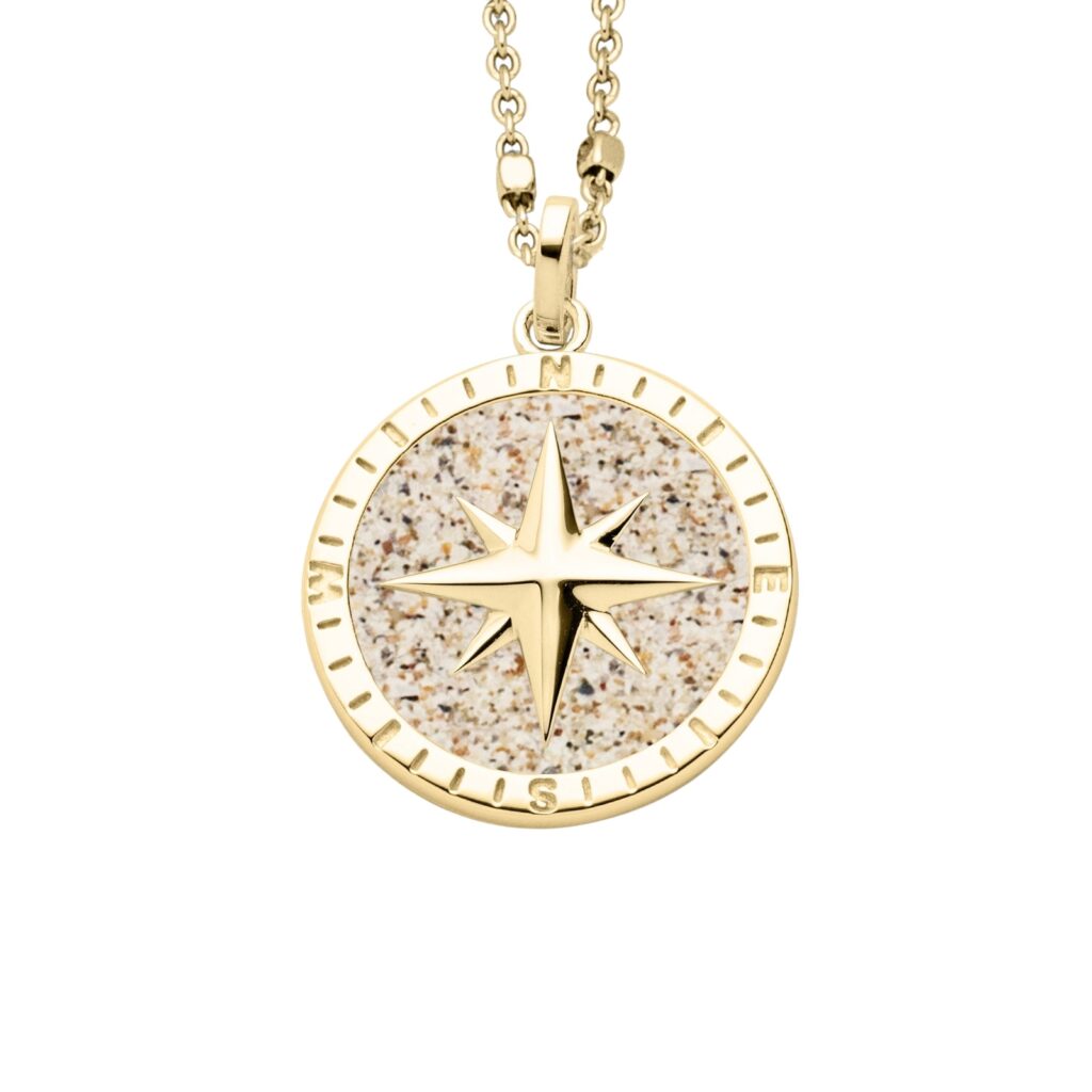 DUR Schmuck Anhänger KOMPASSROSE 2.0 Silber 925/- vergoldet (P4335)