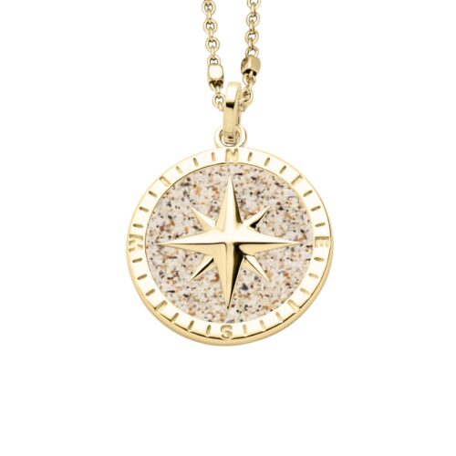 DUR Schmuck Anhänger KOMPASSROSE 2.0 Silber 925/- vergoldet (P4335)