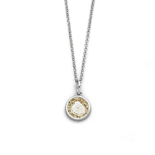 DUR Kette MUSCHEL 2.0 Strandsand Silber 925/- rhodiniert 42cm (K2670)