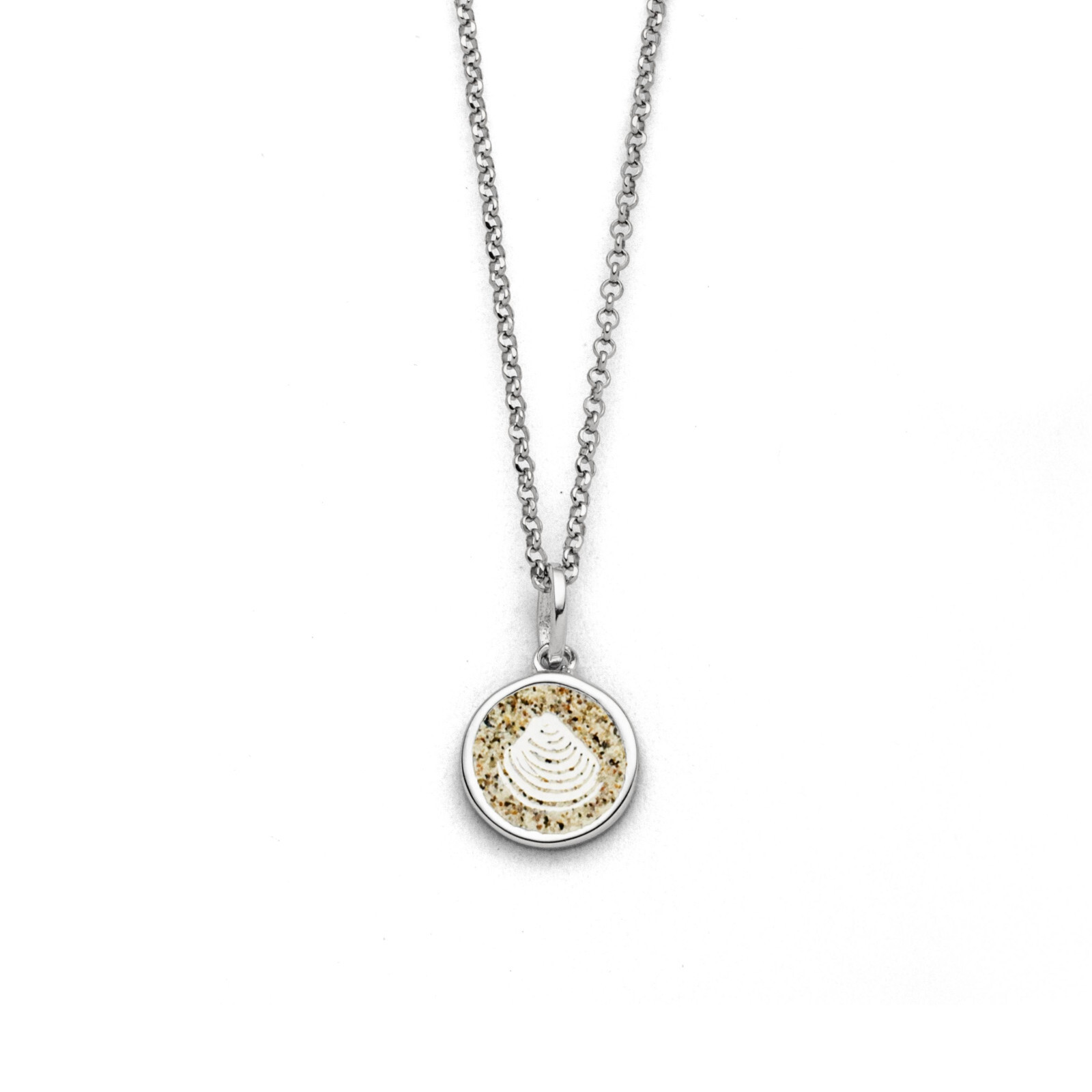 DUR Kette MUSCHEL 2.0 Strandsand Silber 925/- rhodiniert 42cm (K2670) – Bild 1