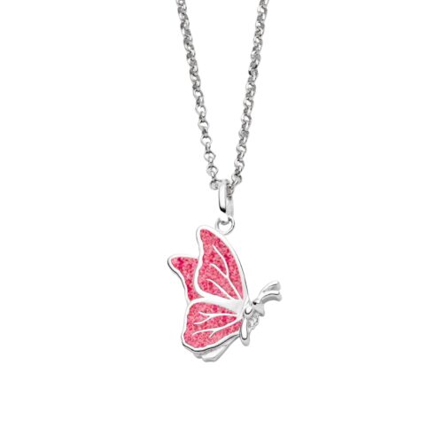 DUR Kette BUTTERFLY ROSA Silber 925/- rhodiniert 45cm (K2873)