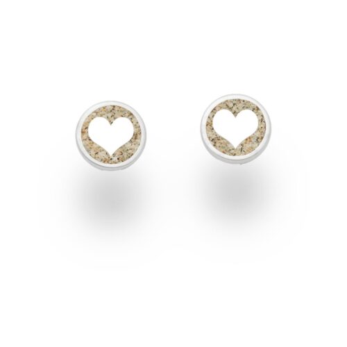 DUR Schmuck Ohrstecker LIEBE Strandsand, Silber 925/-rhod. (O5056)