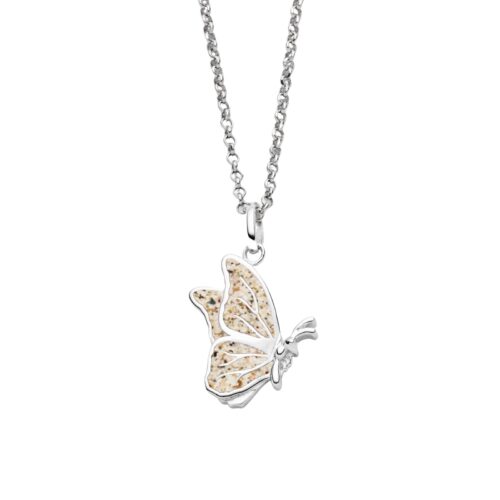 DUR Kette BUTTERFLY Strandsand Silber 925/- rhodiniert 45cm (K2872)
