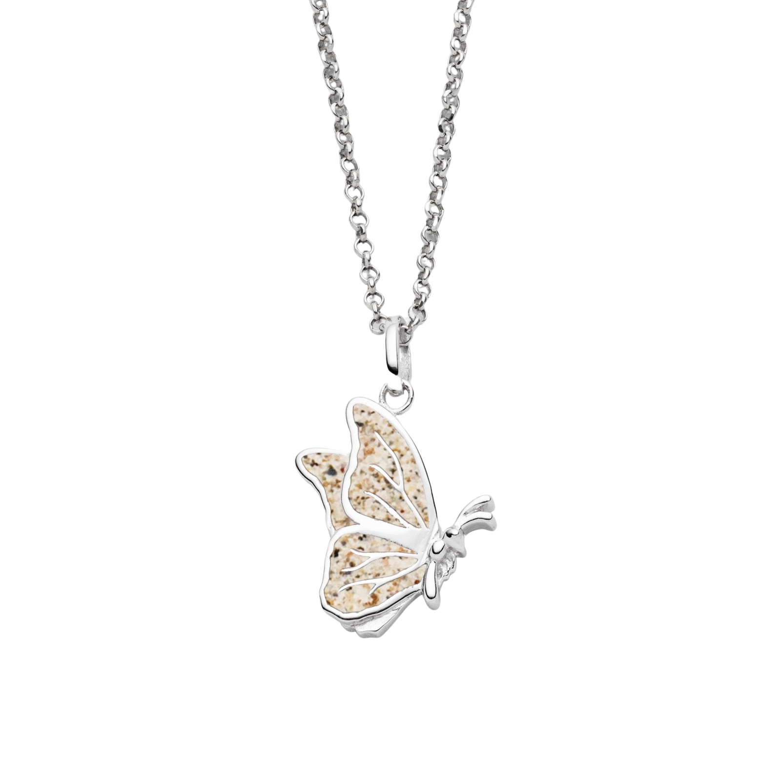 DUR Kette BUTTERFLY Strandsand Silber 925/- rhodiniert 45cm (K2872) – Bild 1