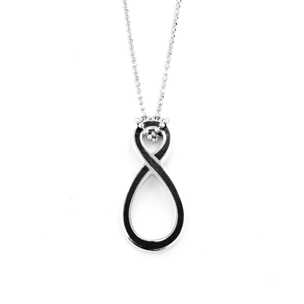 DUR Schmuck Kette LAVASAND Silber 925/- rhodiniert, 45cm (K2333)
