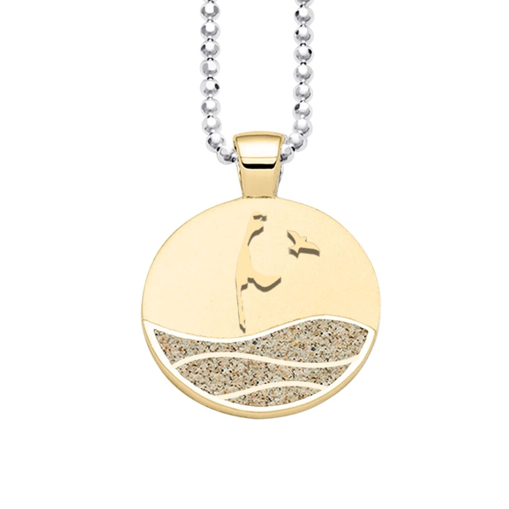 DUR Schmuck Anhänger SYLT Strandsand Silber 925/- vergoldet (P4493)