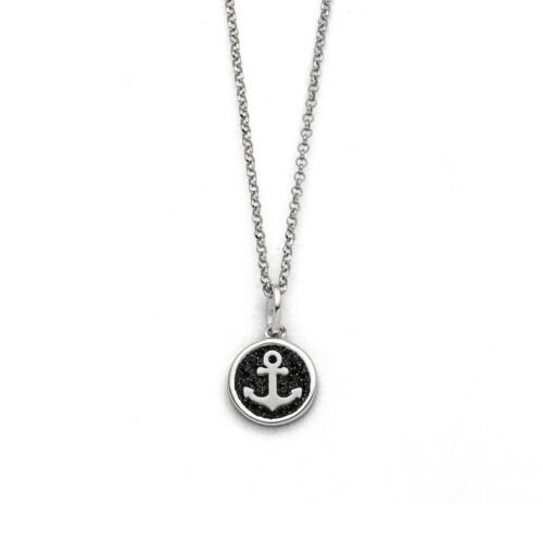 DUR Schmuck Kette HOFFNUNG 2.0 Lavasand, Silber 925/- rhod. ca 42cm (K2677)