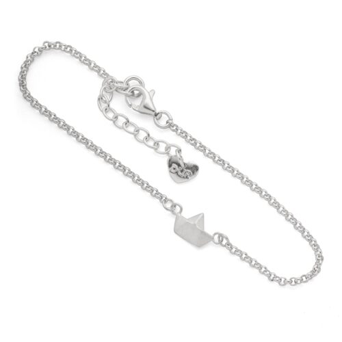 DUR Damen Armband BOOT matt Silber 925/- anlaufgeschützt 16,5cm + 3cm (A1742)