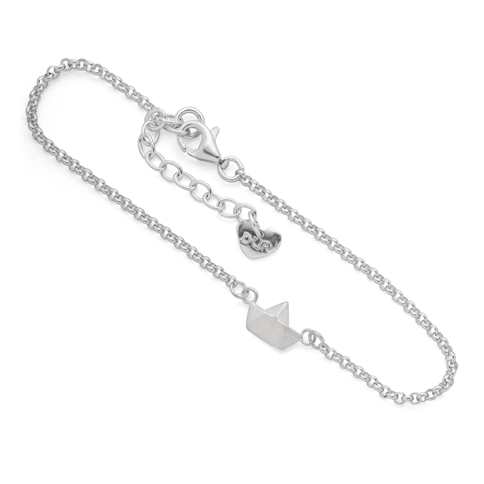 DUR Damen Armband BOOT matt Silber 925/- anlaufgeschützt 16,5cm + 3cm (A1742) – Bild 1