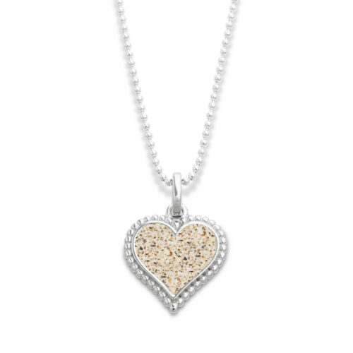 DUR Schmuck Kette HERZ Strandsand, Silber 925/- rhod. ca 45cm (K2465)