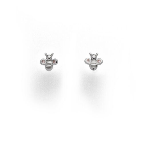DUR Schmuck Ohrstecker BIENE Zirkonia, Silber 925/- rhodiniert (S1473)