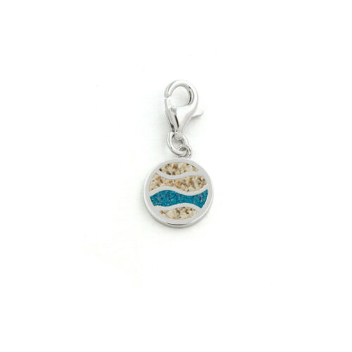 DUR Schmuck Charm STRANDWELLEN, Strandsand, Steinsand, Silber 925/- rhod. (F253)