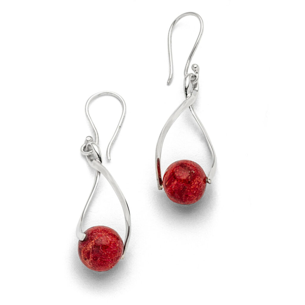 DUR Schmuck Ohrhänger SWINGING Korallensand, Silber 925/- (O5311) handgefertigt