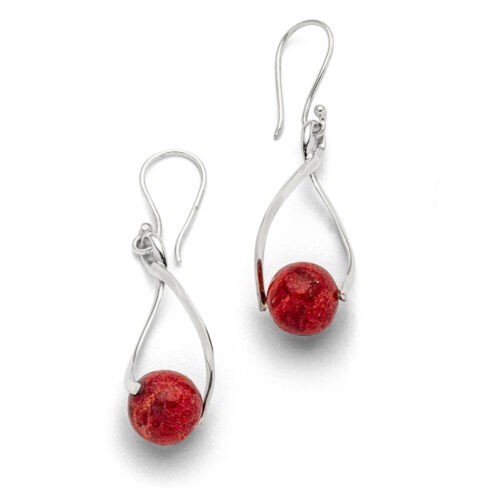 DUR Schmuck Ohrhänger SWINGING Korallensand, Silber 925/- (O5311) handgefertigt