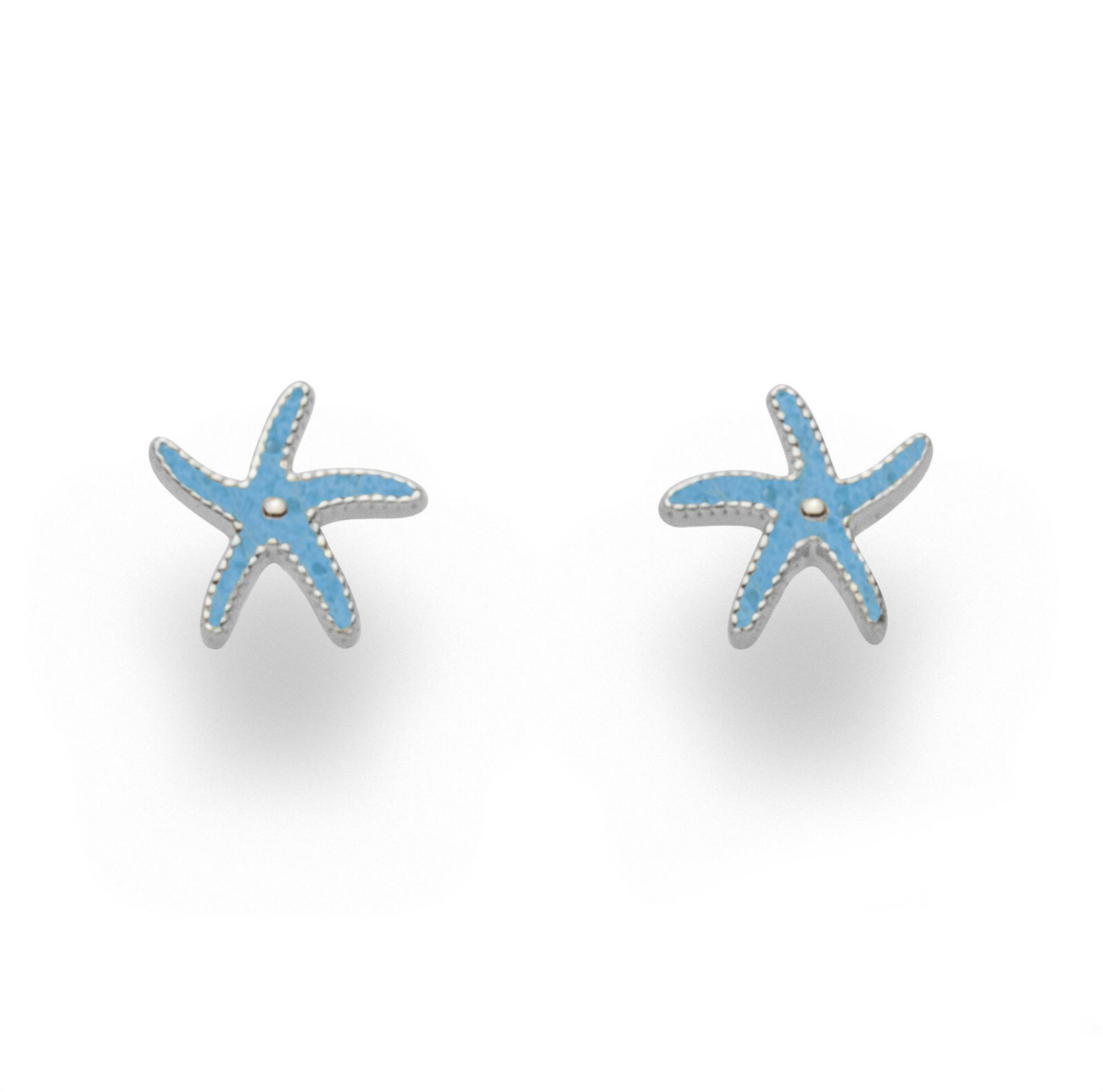 DUR Schmuck Ohrstecker SEESTERN Steinsand blau, Silber 925/- rhodiniert (O5130) – Bild 1