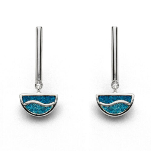 DUR Schmuck Ohrhänger WELLE Steinsand, Silber 925/- rhod. (O5114)