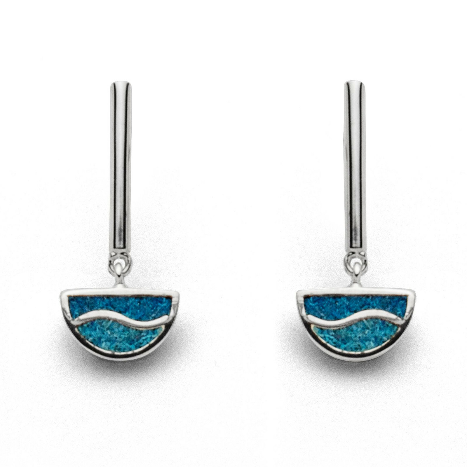 DUR Schmuck Ohrhänger WELLE Steinsand, Silber 925/- rhod. (O5114) – Bild 1