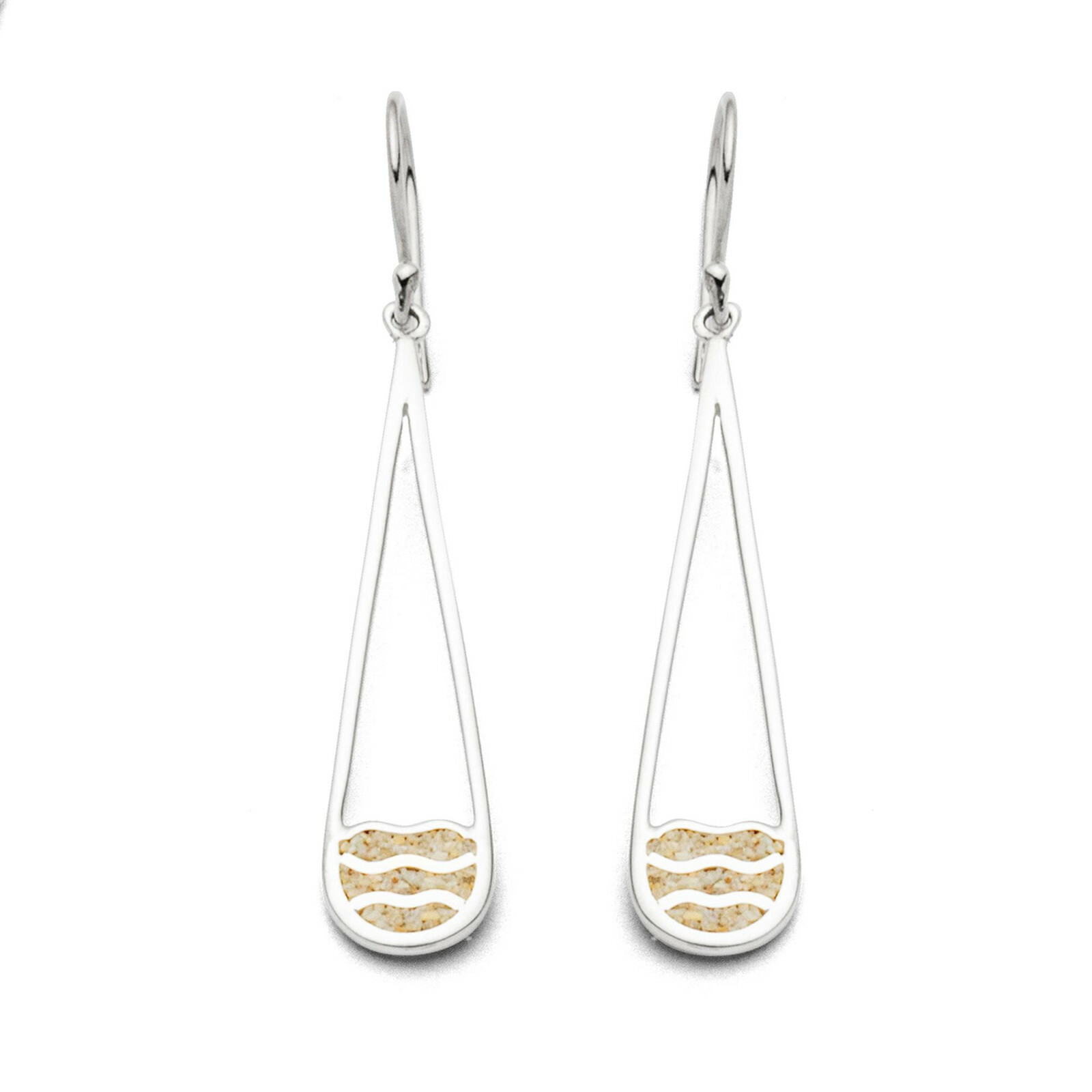 DUR Schmuck Ohrhänger STRANDWELLEN Strandsand, Silber 925/- rhod. (O5137) – Bild 1