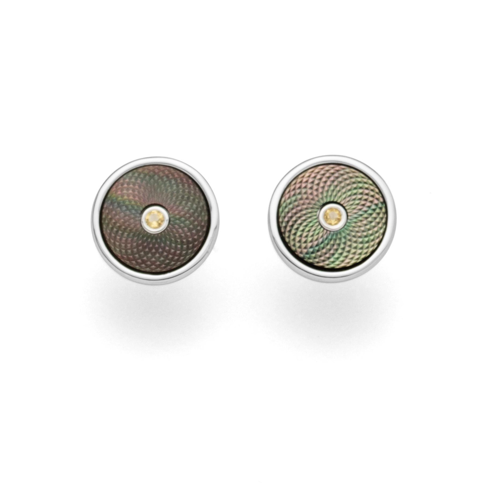 DUR Schmuck Ohrstecker REGENBOGEN Perlmutt, Silber 925/- rhod. O4983 – Bild 1